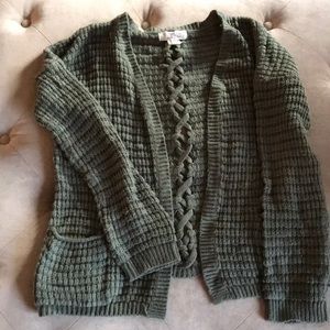 Pink Rose green cardigan